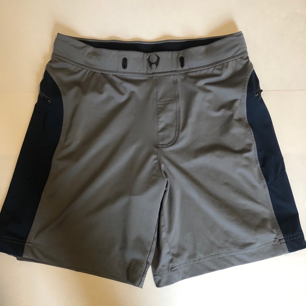 Hylete Men’s gray and Navy Blue Long Medium Shorts